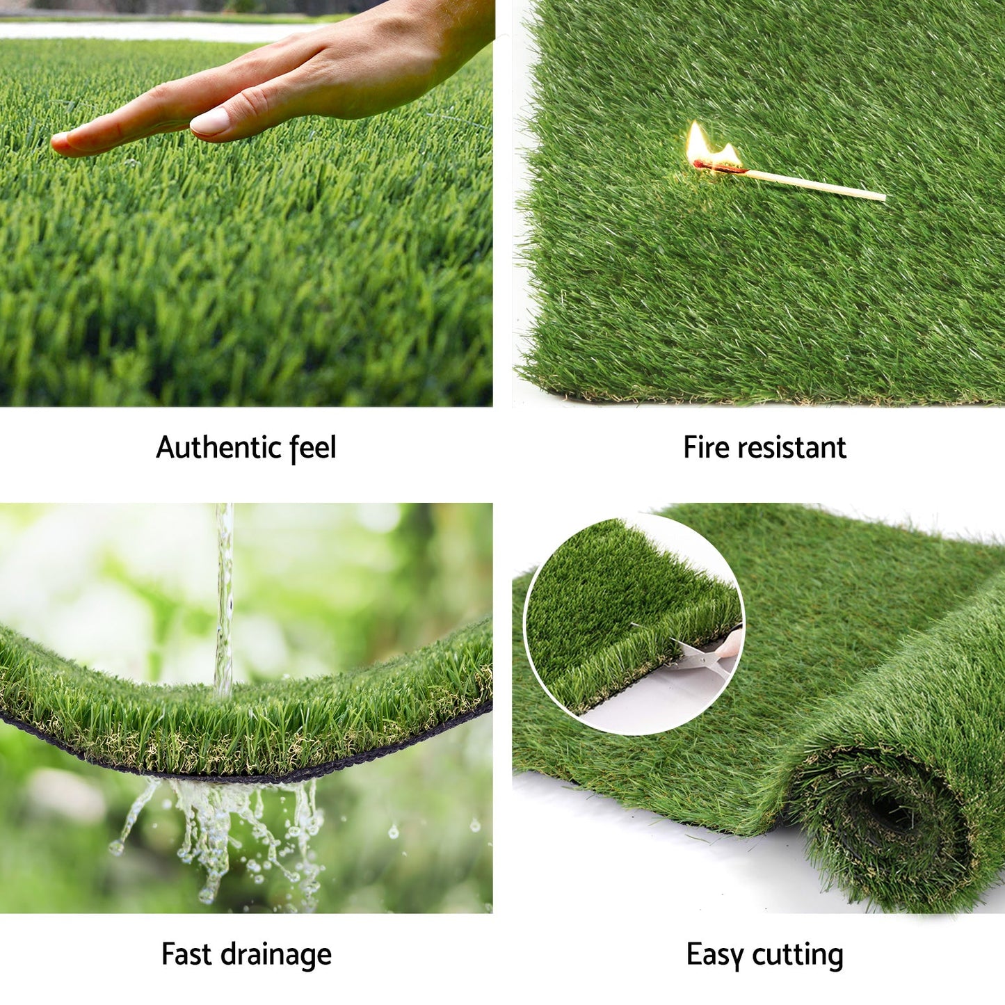Prime Turf Artificial Grass 30mm 2mx5m 50SQM Synthetic UN-REAL Lawn Turf Plastic Plant 4-coloured
