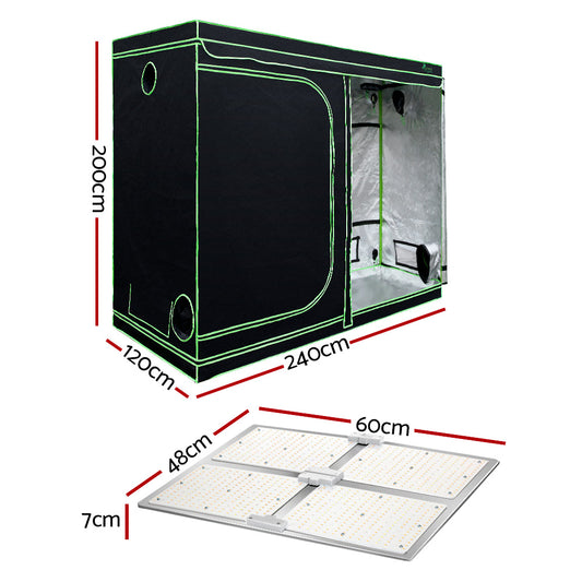 Green Fingers Grow Tent Light Kit 240x120x200CM 4500W LED Full Spectrum
