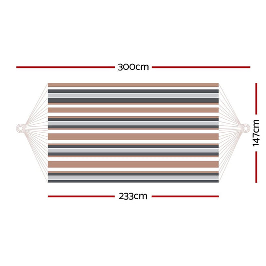 Gardeon Hammock Bed Outdoor Camping Hammocks Beige Grey