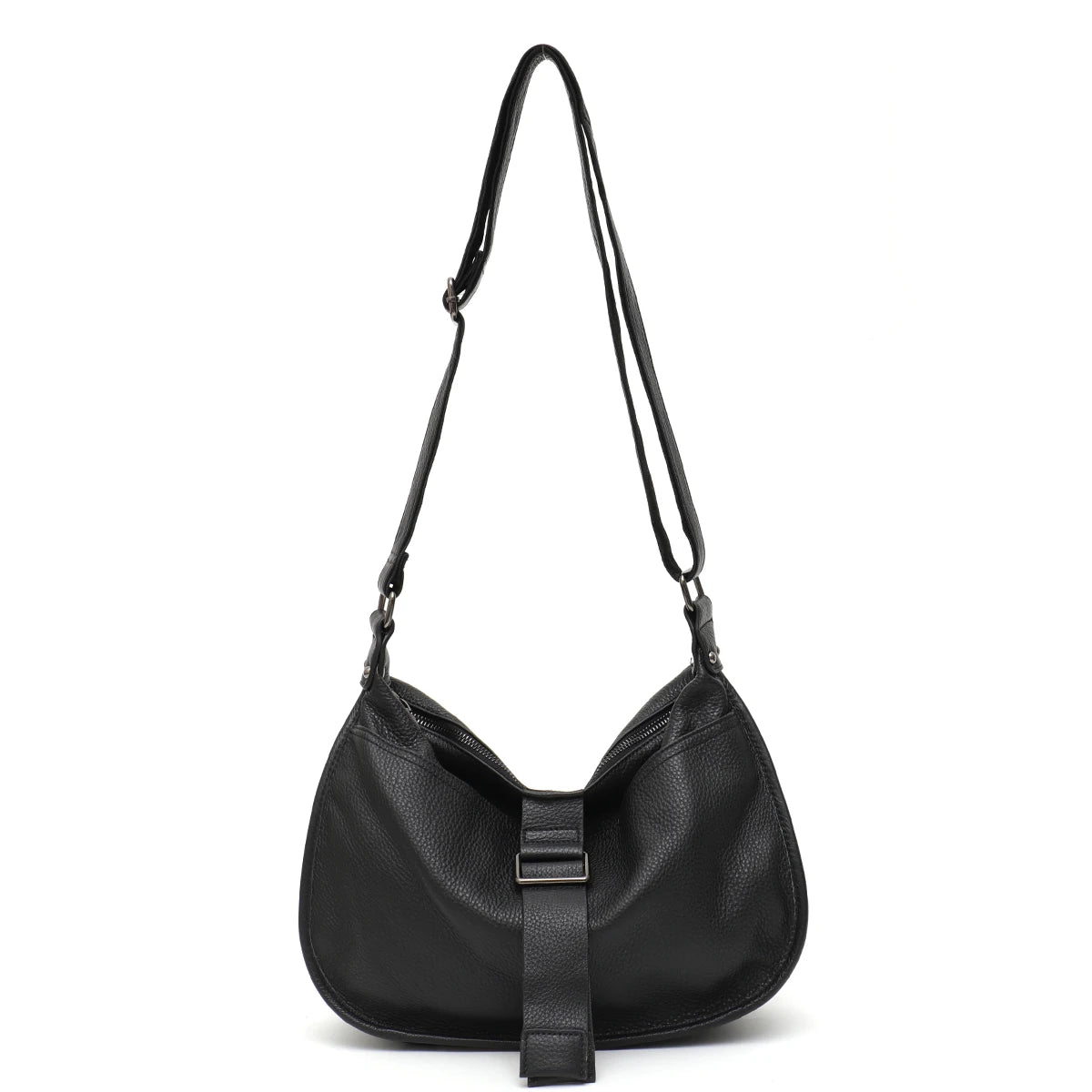 Women Design Style Genuine Leather Shoulder Bag Multi Pockets Casual Daily Slouchy Preppy Chic Handbag Messenger Satchel Purse