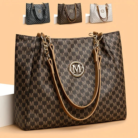 New Large Capacity Tote Bag Vintage PU Leather Shoulder Bag Women's Premium Versatile Casual Bag Women's Armpit Bag Niche Design