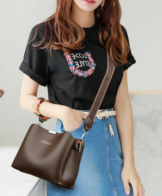 3 Layer Large Capacity Fashion Women's Shoulder Bag High Quality Soft Leather Female Handbag Luxury Designer Girl Crossbody Bags
