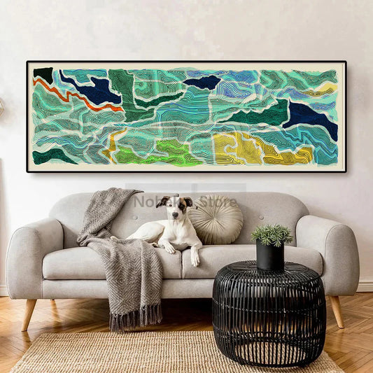 Abstract Horizontal Colorful Long Narrow Poster Large High Quality Prints Canvas Painting Wall Art Pictures Home Room Decor