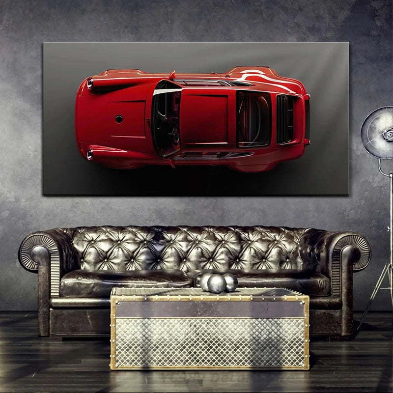 Sport Car Beige Wall Art Poster Print, Modern Motivation, Office Canvas Painting, Pictures for Living Room,Home Decoration Mural