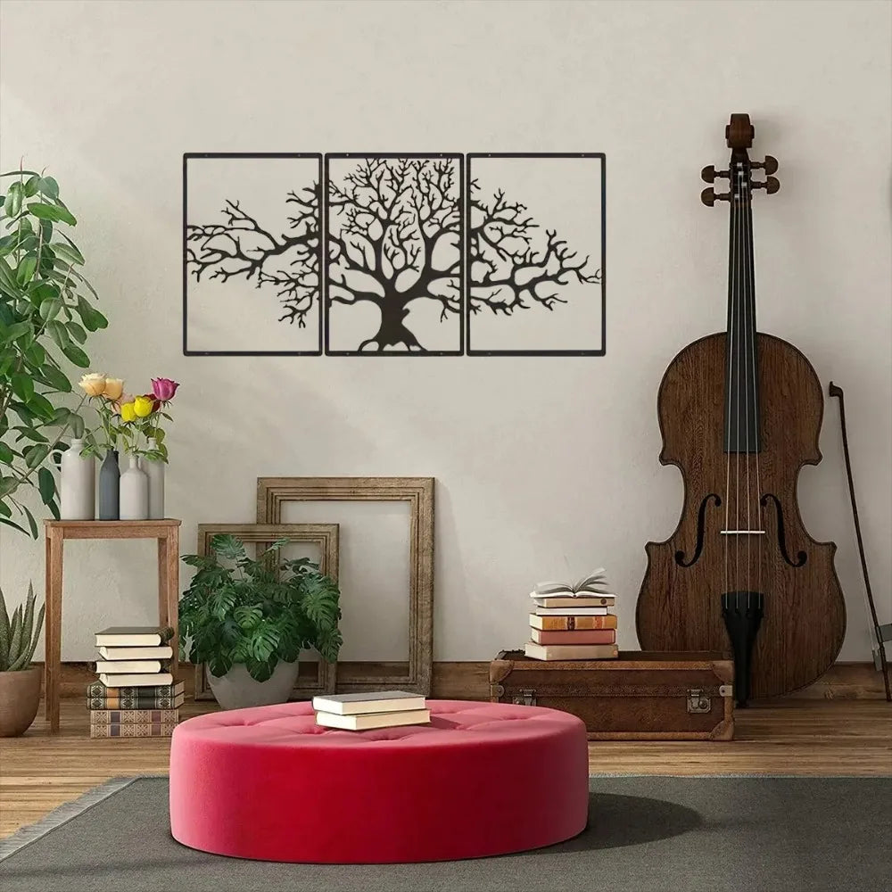 3pcs/set Metal Tree of Life Wall Art - A Perfect Gift for Housewarming! Enhance Your Bedroom or with Its Unique Decoration