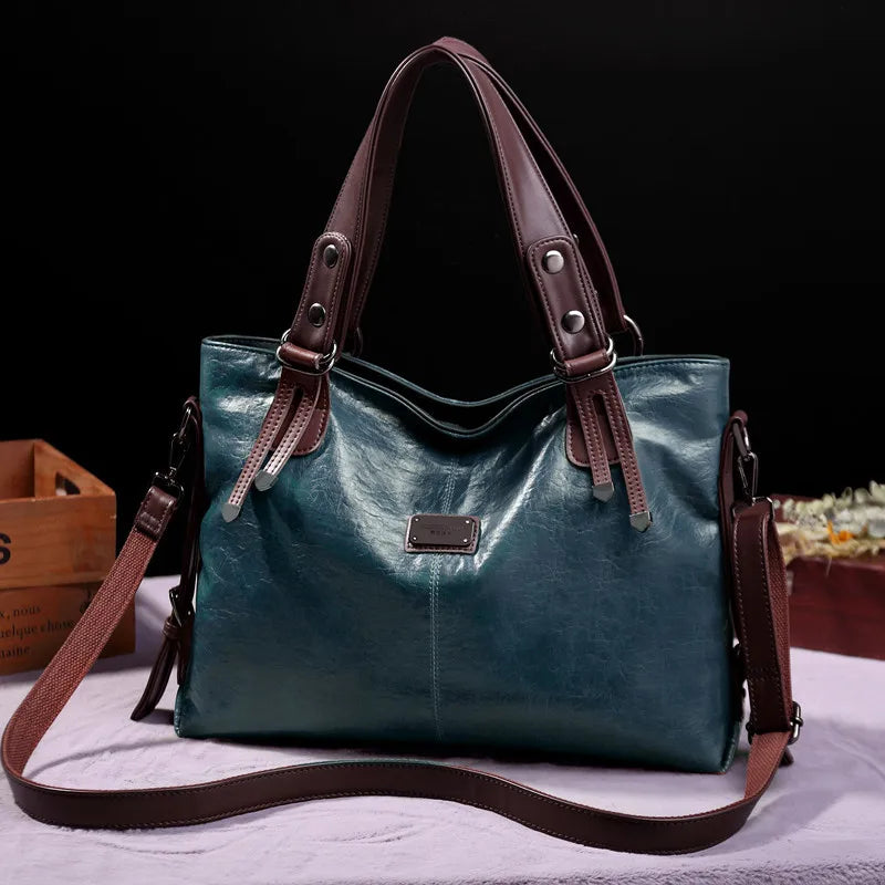 New Fashion Casual Tote Bag Women Handbags Soft Leather Shoulder Bags For 2023 Ladies Vintage Big Capacity Crossbody Hand Bag