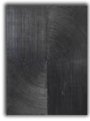 Handmade Modern Black Painting 3D Abstract Canvas Wall Art Oil Painting for Home Living Room Decor