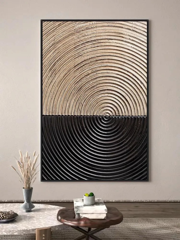 Handmade Modern Black Painting 3D Abstract Canvas Wall Art Oil Painting for Home Living Room Decor