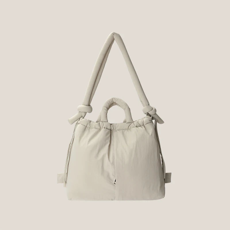 Casual nylon padded tote bag designer soft puffer women shoulder crossbody bags Simple Vintage large capacity handbags 2023