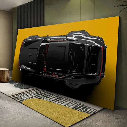 Sport Car Beige Wall Art Poster Print, Modern Motivation, Office Canvas Painting, Pictures for Living Room,Home Decoration Mural