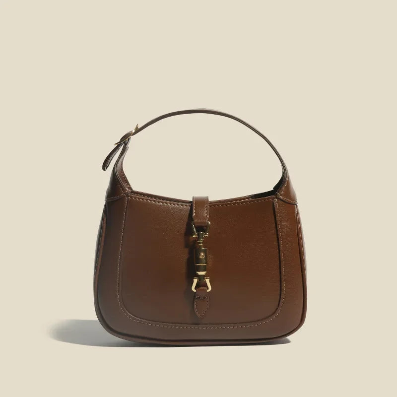 2024 New Vintage French Style Solid Color Underarm Bag Mini Saddle Bag Trendy Women's Summer Single Shoulder Slant Cross Handbag