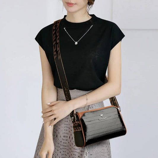 High Quality Soft Leather Shoulder Bags For Women Luxury Designer Black Purses Crossbody Bag Ladies Messenger Commute Sac A Main