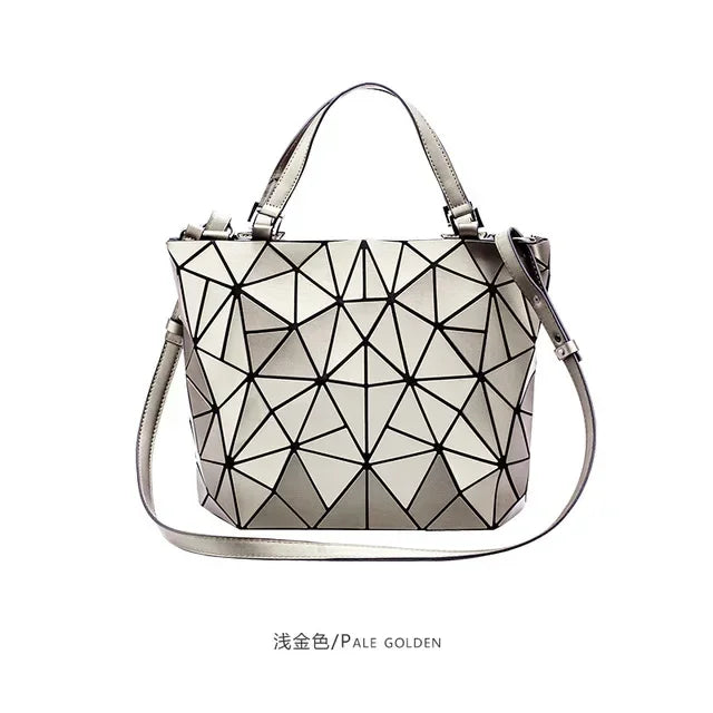 Luminous big bag Holographic reflective geometric bags for women 2024 Quilted Shoulder Bags female Handbags bolsa feminina
