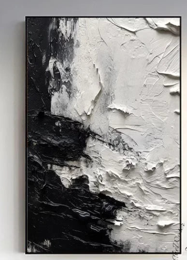 Handmade Modern Black Painting 3D Abstract Canvas Wall Art Oil Painting for Home Living Room Decor