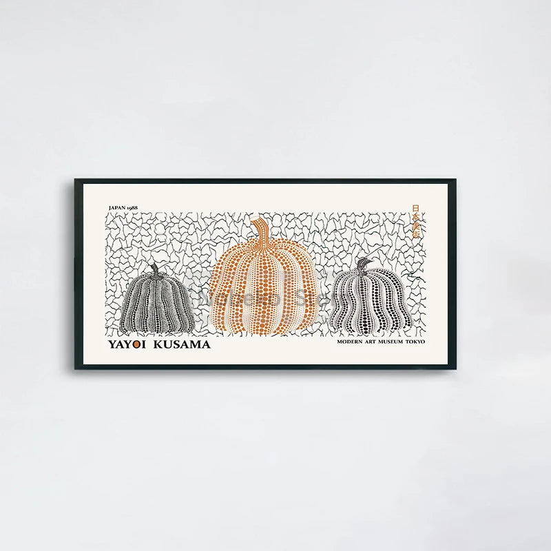 Modern Japanese Art Yayoi Kusama Large Horizontal Poster Panorama Prints Canvas Painting Wall Art Pictures Home Room Decoration