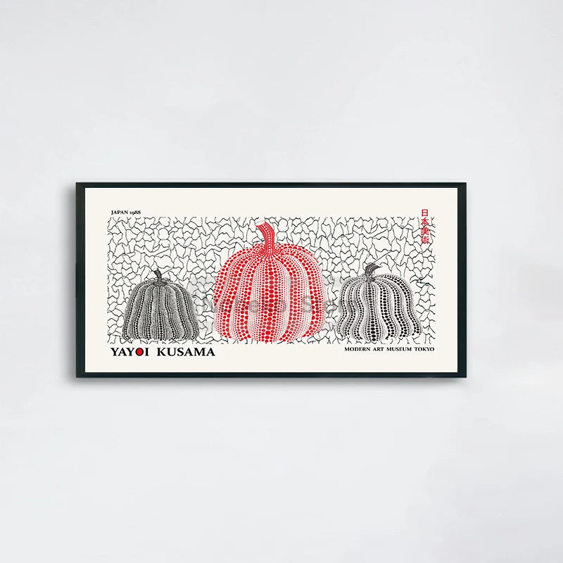 Modern Japanese Art Yayoi Kusama Large Horizontal Poster Panorama Prints Canvas Painting Wall Art Pictures Home Room Decoration