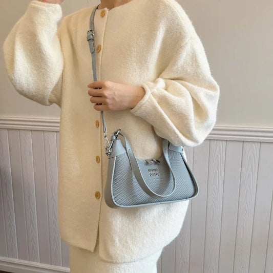 Fashionable Casual Women's Shoulder Bag Color Block Winter Hot Sale Of The Season Korean Style Simple Minimalist Handbag Crossbo
