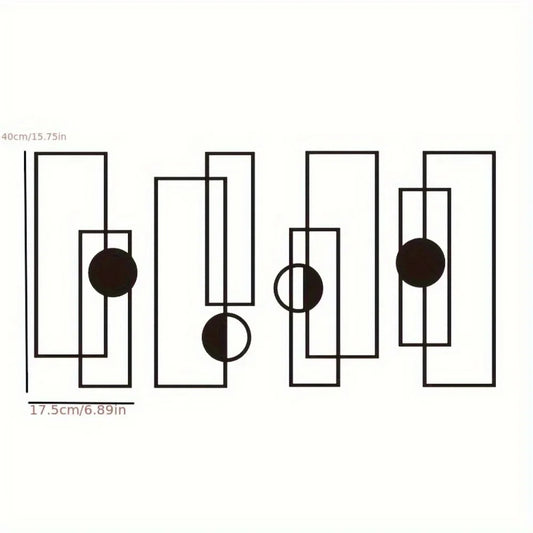 4pcs/set Chic Metal Wall Art Set Abstract Geometric Sculptures 3D Textured Modern Decor for Living Room