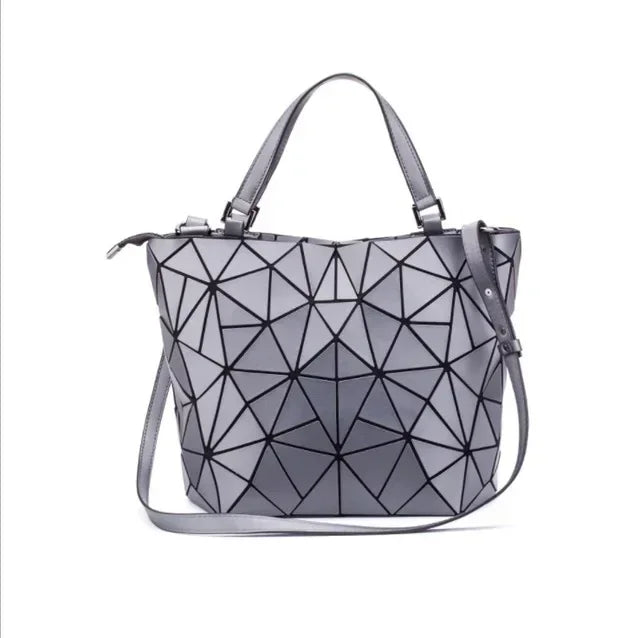 Luminous big bag Holographic reflective geometric bags for women 2024 Quilted Shoulder Bags female Handbags bolsa feminina