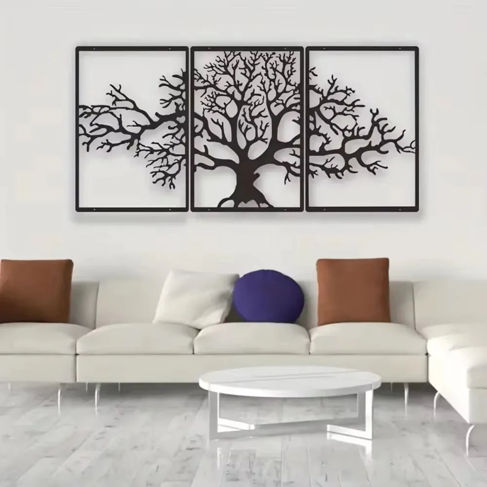 3pcs/set Metal Tree of Life Wall Art - A Perfect Gift for Housewarming! Enhance Your Bedroom or with Its Unique Decoration