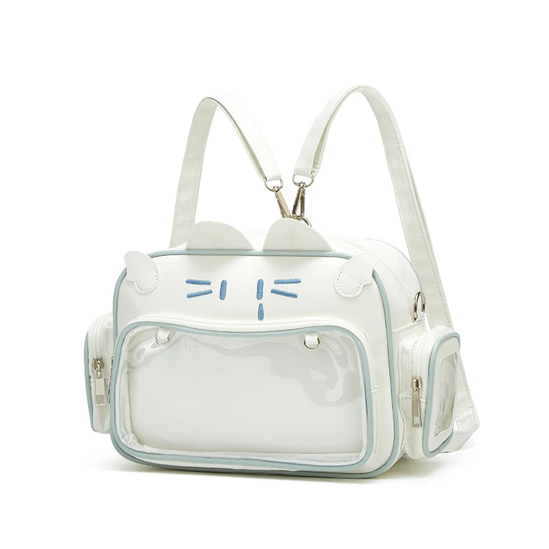 Fashion College Style Female Small Ita Bag Cat Backpacks for Women Leather Casual Lolita Jk Harajuku Shoulder Bag