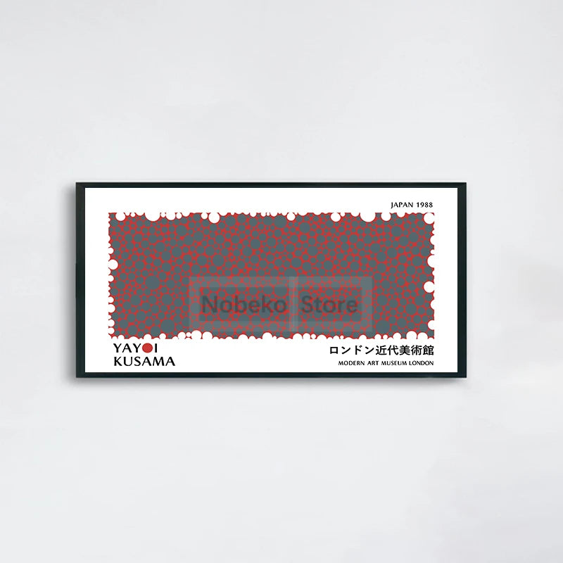 Modern Japanese Art Yayoi Kusama Large Horizontal Poster Panorama Prints Canvas Painting Wall Art Pictures Home Room Decoration