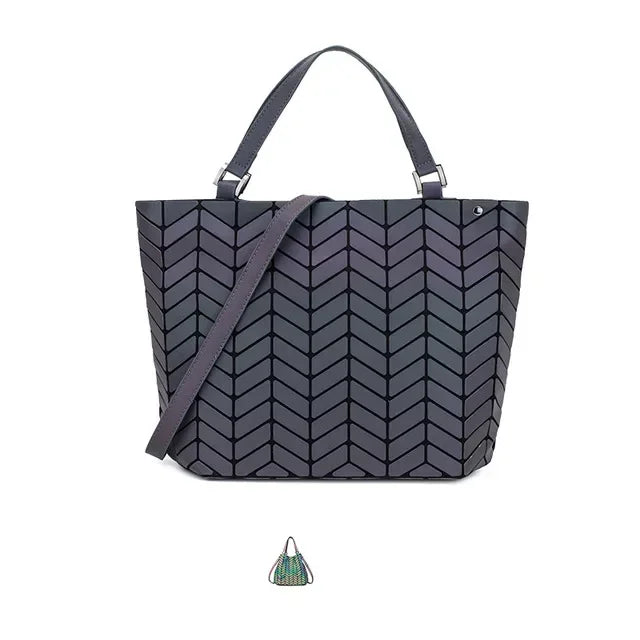 Luminous big bag Holographic reflective geometric bags for women 2024 Quilted Shoulder Bags female Handbags bolsa feminina