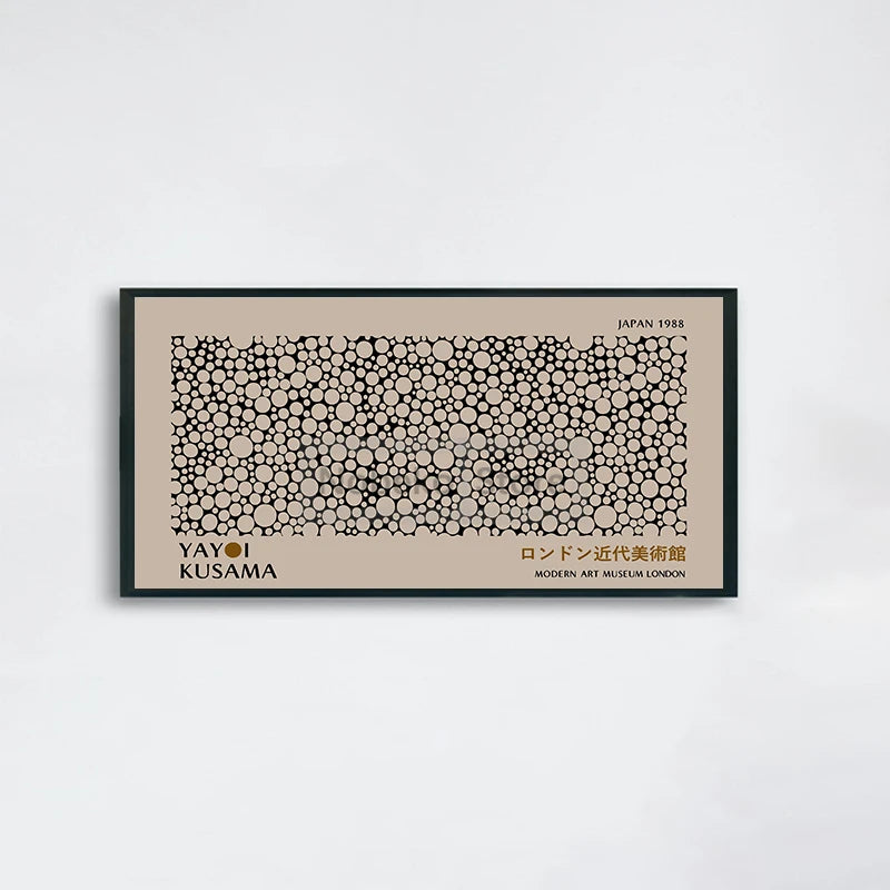Modern Japanese Art Yayoi Kusama Large Horizontal Poster Panorama Prints Canvas Painting Wall Art Pictures Home Room Decoration