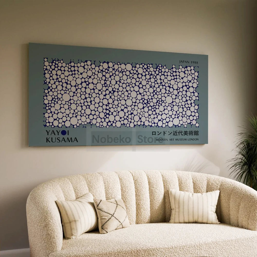 Modern Japanese Art Yayoi Kusama Large Horizontal Poster Panorama Prints Canvas Painting Wall Art Pictures Home Room Decoration