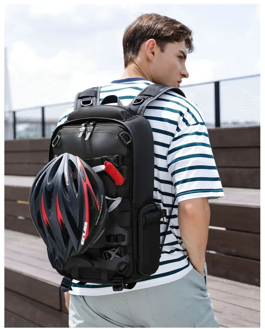OZUKO 17.3 inch Helmet Backpack shoulder Men Travel Backpack Outdoor Waterproof Rider Cycling Sports Motorcycle