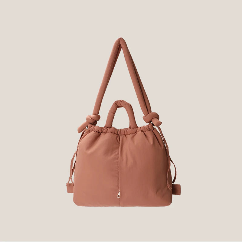 Casual nylon padded tote bag designer soft puffer women shoulder crossbody bags Simple Vintage large capacity handbags 2023