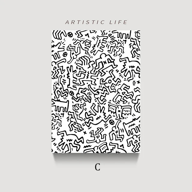 Keith Artwork Pictures Decorative Poster Nordic Abstract Canvas Painting Living Room Wall Art Prints Modern Home Decor Aesthetic