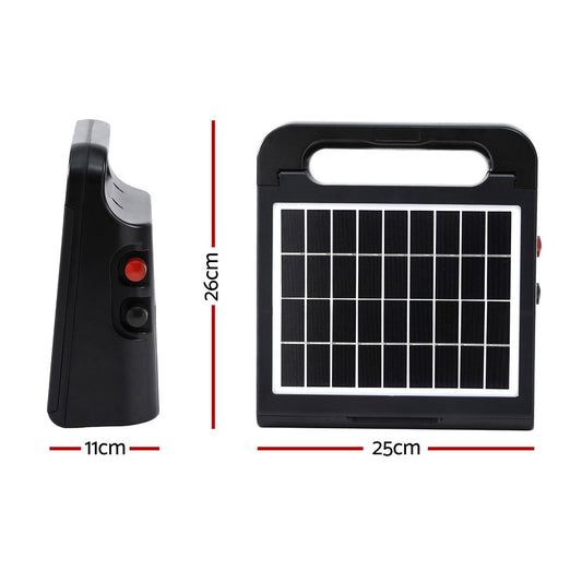 Giantz 10km Electric Fence Energiser Solar Energizer Charger Farm Animal 0.3J