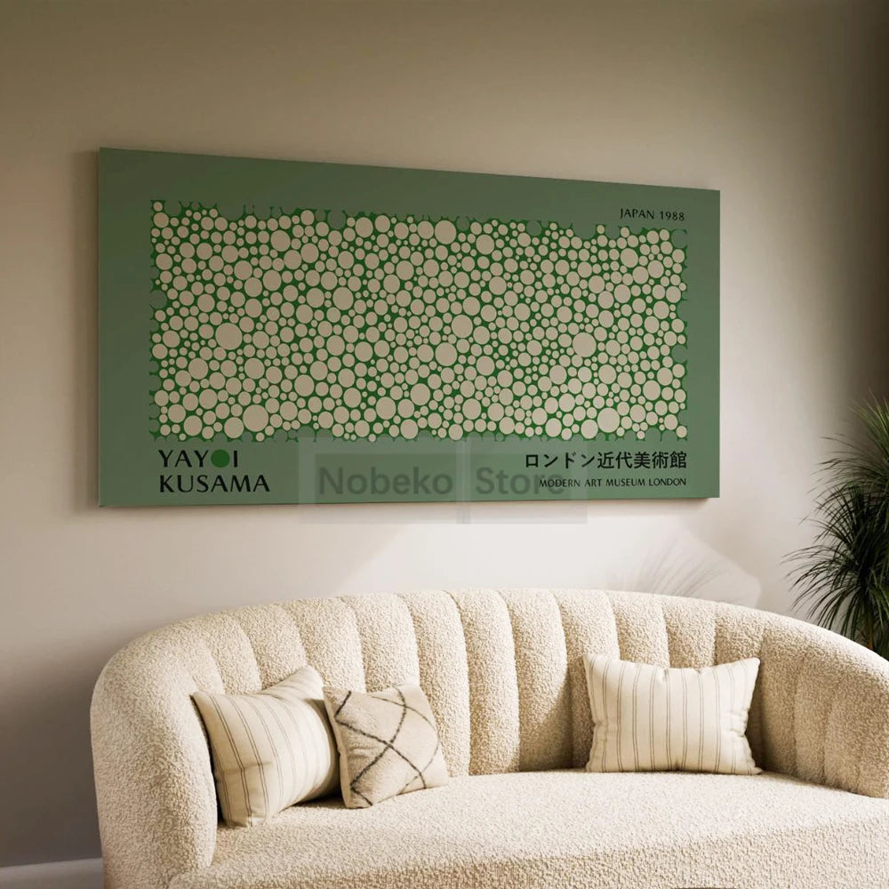 Modern Japanese Art Yayoi Kusama Large Horizontal Poster Panorama Prints Canvas Painting Wall Art Pictures Home Room Decoration