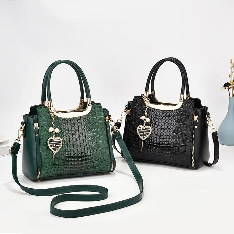 High-end big bag women's handbag atmospheric bright leather versatile shoulder messenger bag middle-aged women's bag