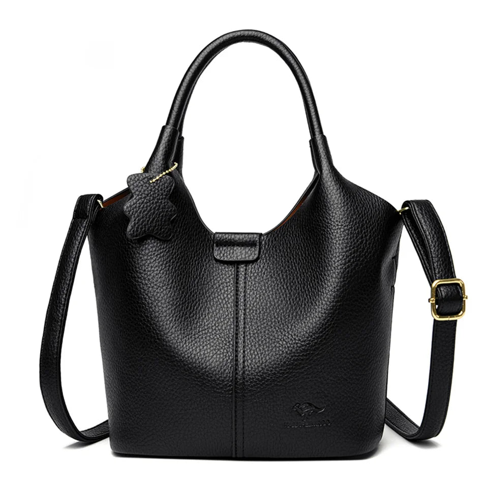 Soft Leather Handbags for Women Vintage Shoulder Bag Luxury Designer Ladies Large Capacity Bags Sac A Main