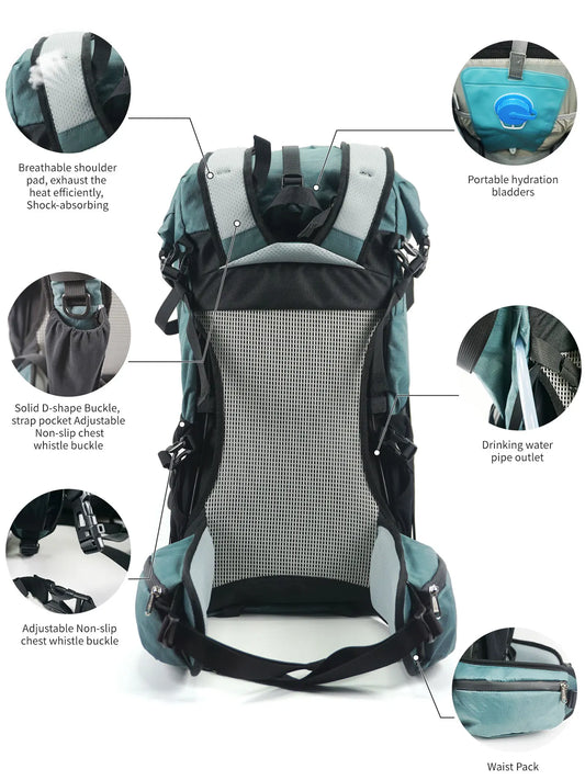 40L Outdoor Hiking Camping Backpack Large Capacity Waterproof Climbing Bag Travel Equipment Men Women's 2024 New Backpack