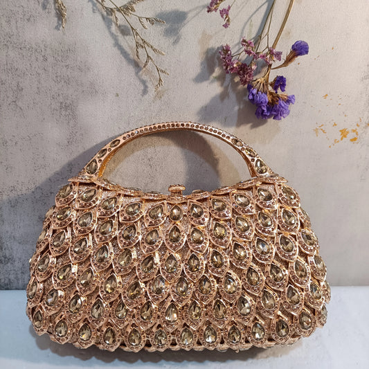 Gold Stones Handbags For Women Blue/Green Evening Clutch Bag Female Chain Wedding Cellphone Clutches Top-Handle Totes Handbag