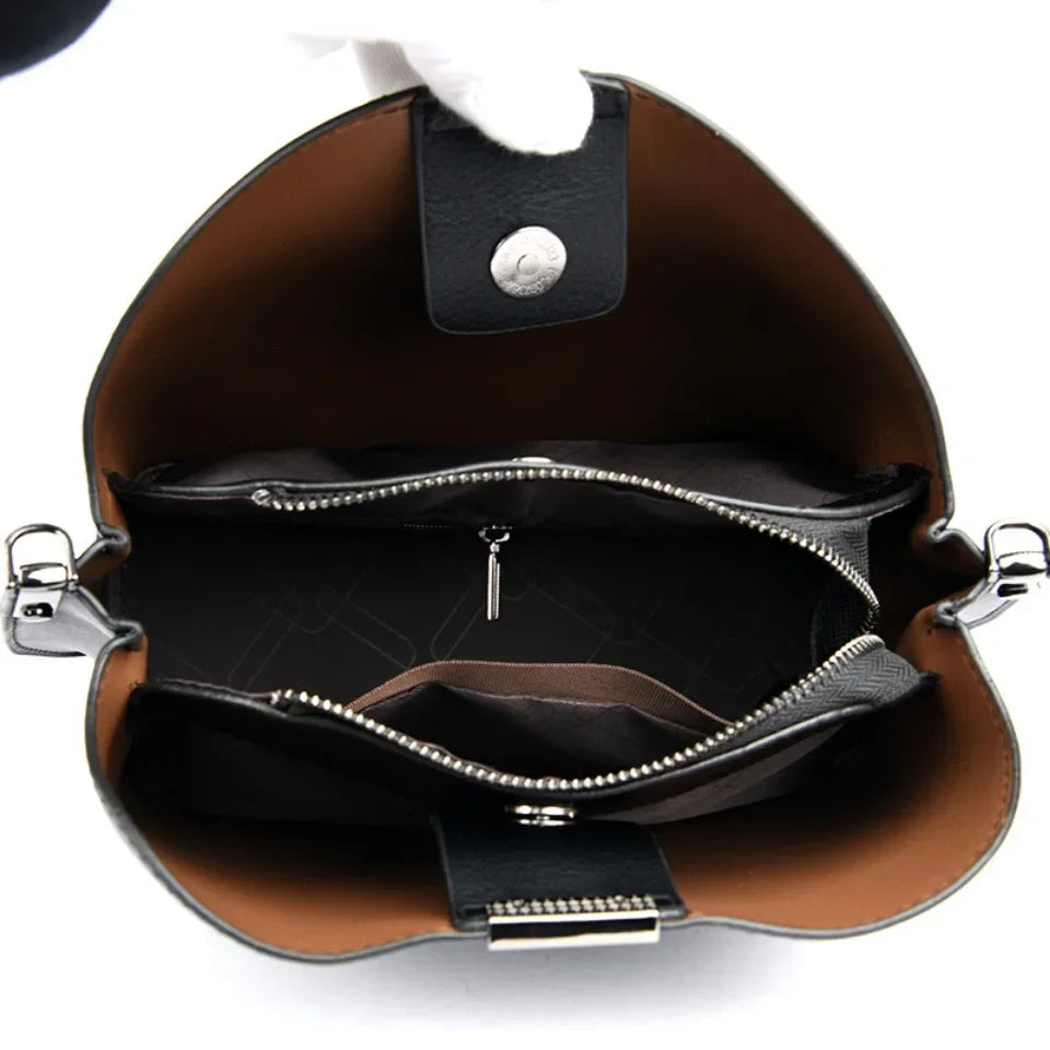 3 Layer Large Capacity Fashion Women's Shoulder Bag High Quality Soft Leather Female Handbag Luxury Designer Girl Crossbody Bags