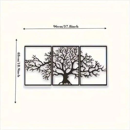 3pcs/set Metal Tree of Life Wall Art - A Perfect Gift for Housewarming! Enhance Your Bedroom or with Its Unique Decoration