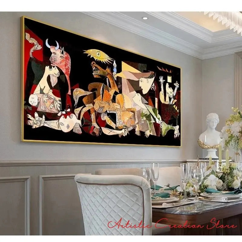 Abstract Wall Art Picture Picasso Famous Painting 《Guernica》Posters Canvas Painting for Modern Living Room Home Office Decor