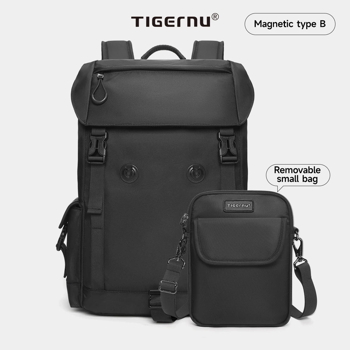 Tigernu New Multifunctional Backpack Bags Fashion School college Bags For 14inch Laptop With Removable Small Shoulder Bags