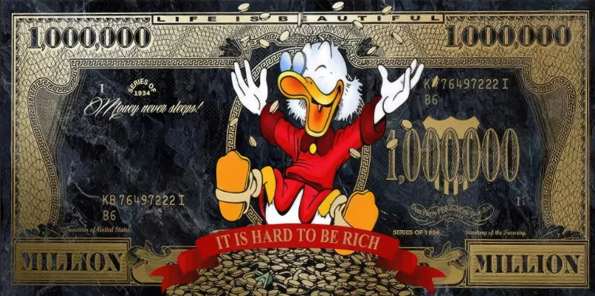 Scrooge McDuck 100 Dollars Pop Art Canvas Posters and Prints Modern Money Graffiti Art Paintings on the Wall Art Pictures Cuadro