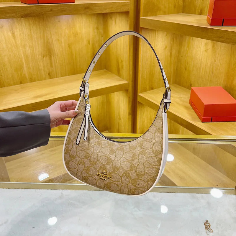 2025 Elegant Crescent Horn Bag Women Vintage Underarm Shoulder Crossbody Fashion Handbag