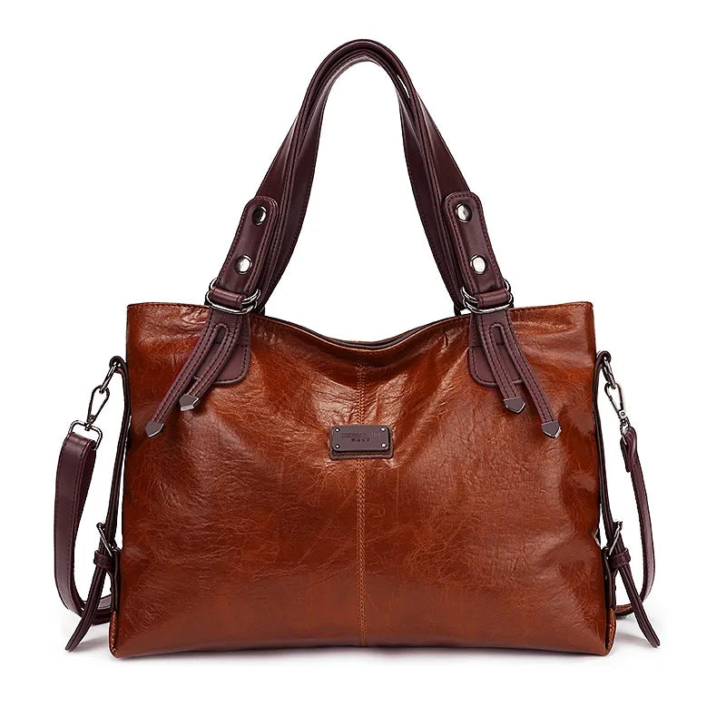 New Fashion Casual Tote Bag Women Handbags Soft Leather Shoulder Bags For 2023 Ladies Vintage Big Capacity Crossbody Hand Bag