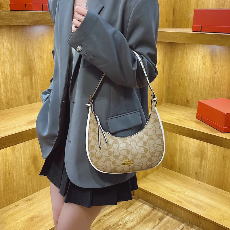 2025 Elegant Crescent Horn Bag Women Vintage Underarm Shoulder Crossbody Fashion Handbag
