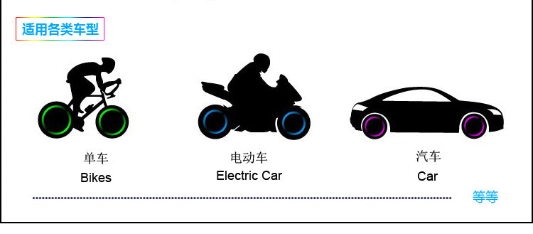 Set of 2 LED Bright Bicycle Bike Wheel Tyre Lights Bulb for Nighttime Visibility - Green