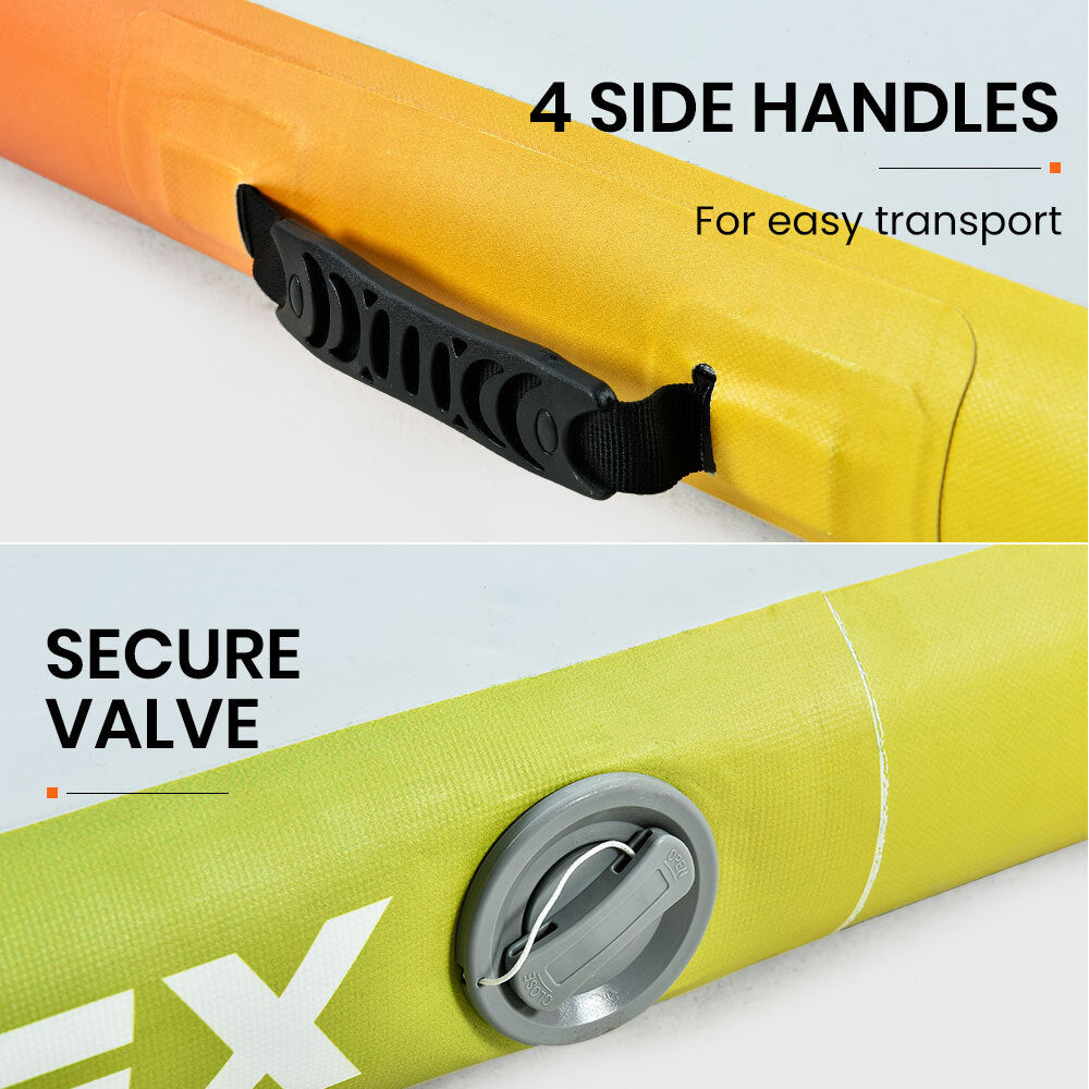 PROFLEX 400x100x10cm Inflatable Air Track Mat Tumbling Gymnastics, Multi-Coloured (No Pump)