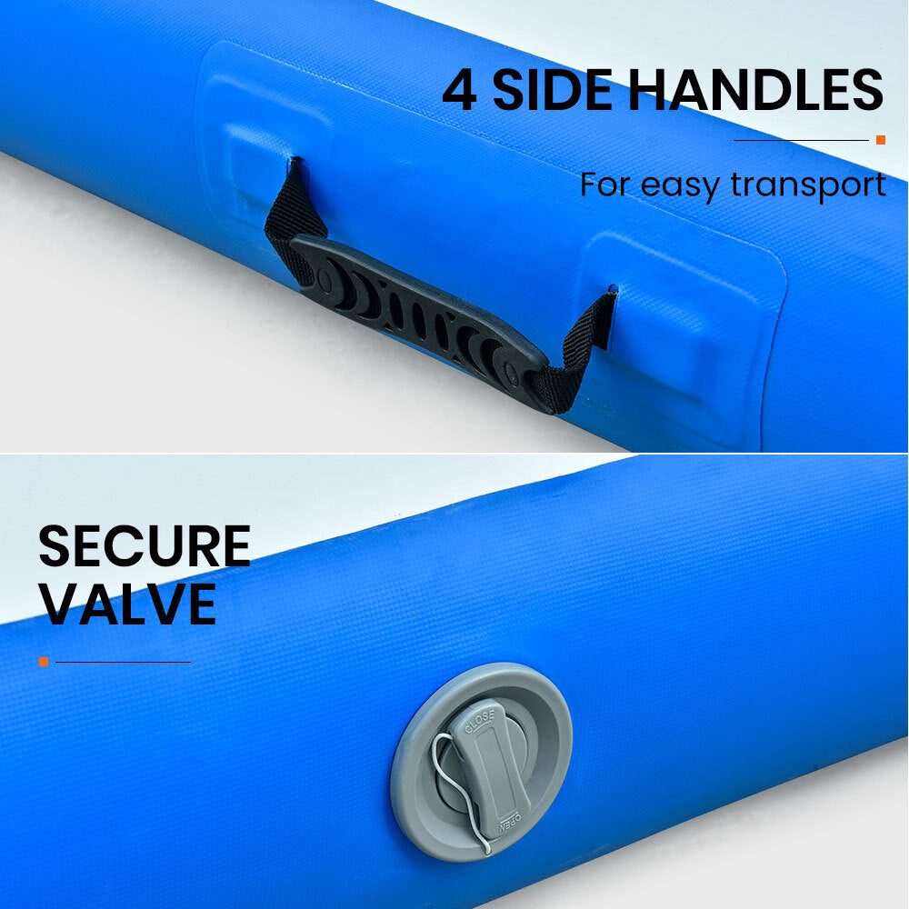 PROFLEX 800x100x20cm Inflatable Air Track Mat Tumbling Gymnastics, Blue & White (No Pump)