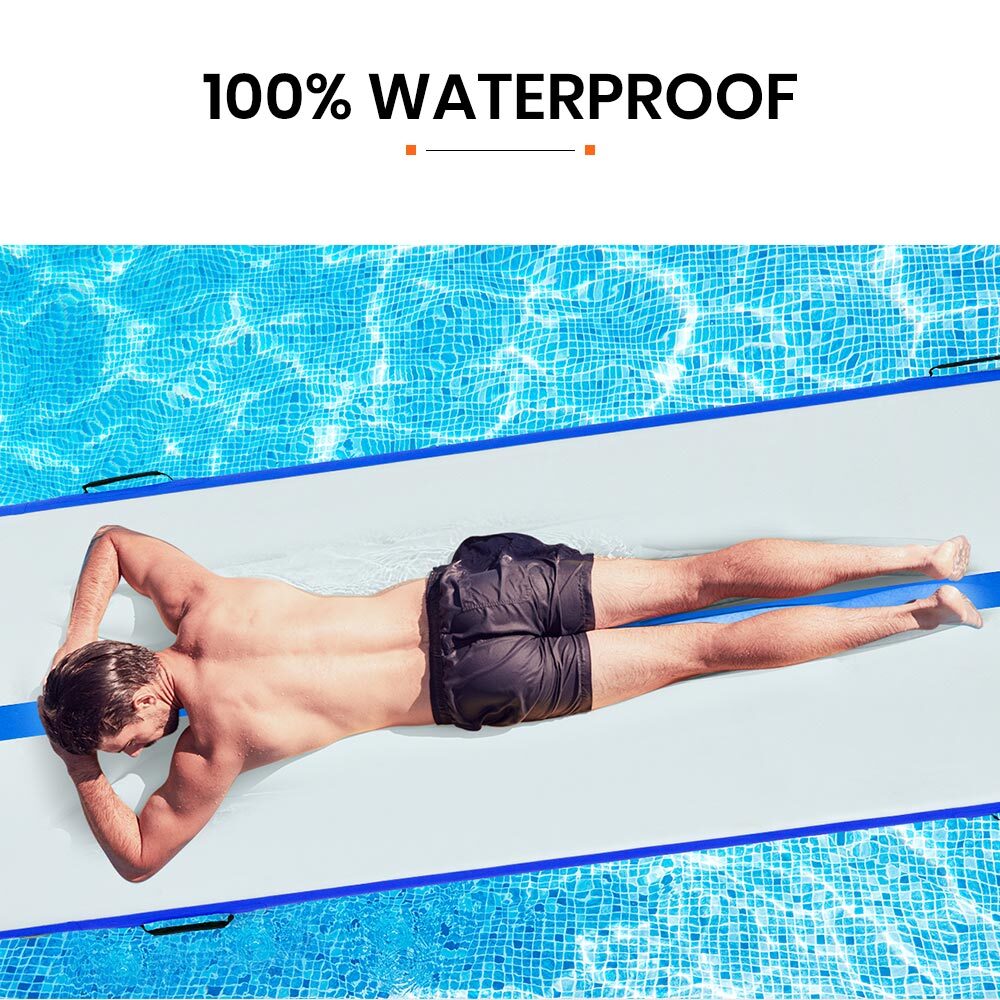 PROFLEX 800x100x20cm Inflatable Air Track Mat Tumbling Gymnastics, Blue & White (No Pump)